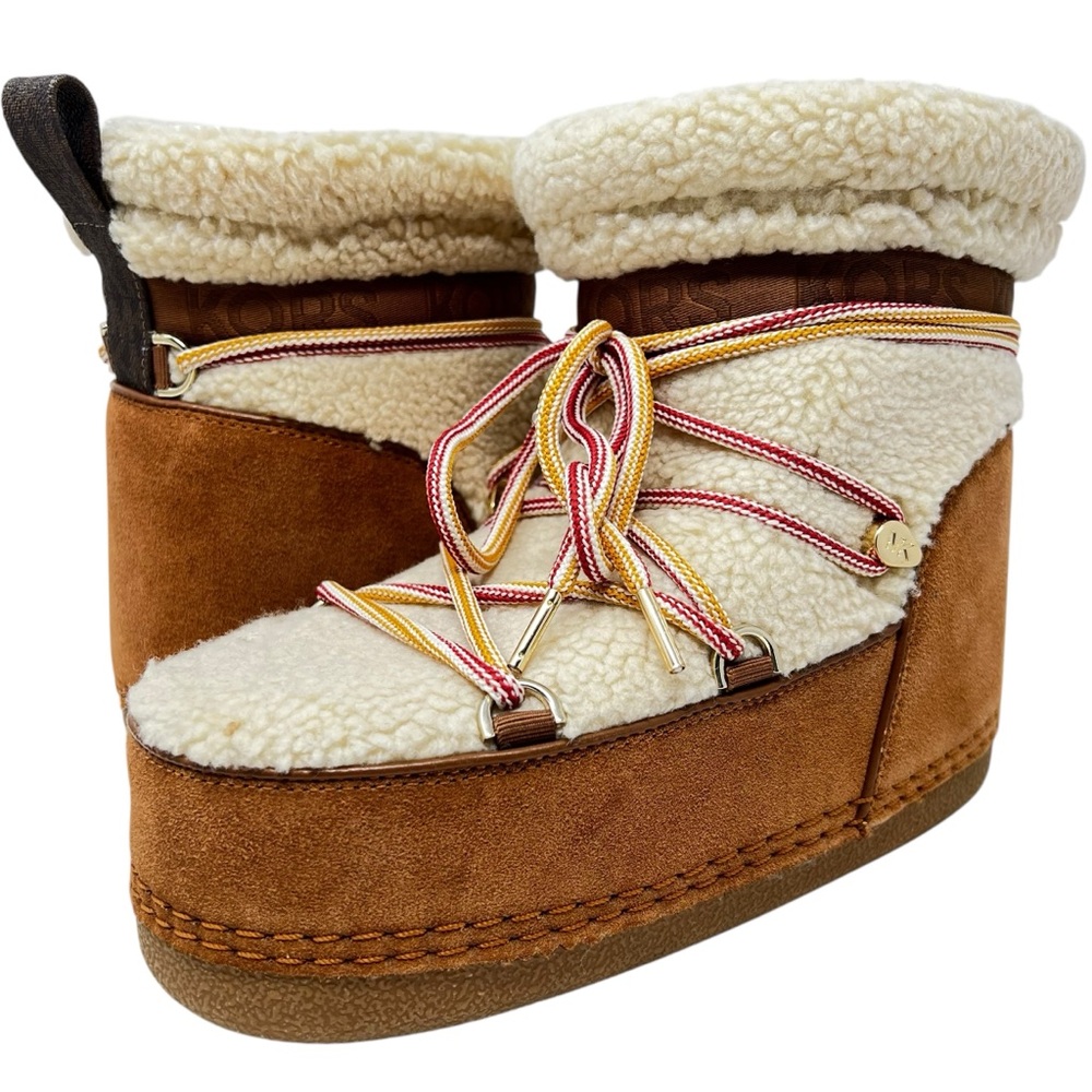 MICHAEL Michael Kors Brown and Cream Winter Boots